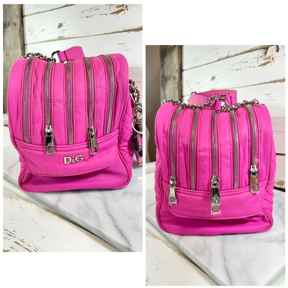 Dolce & Gabbana Large Fuchsia “Lily Glam” Canvas Shoulder Bag - Picture 2 of 11